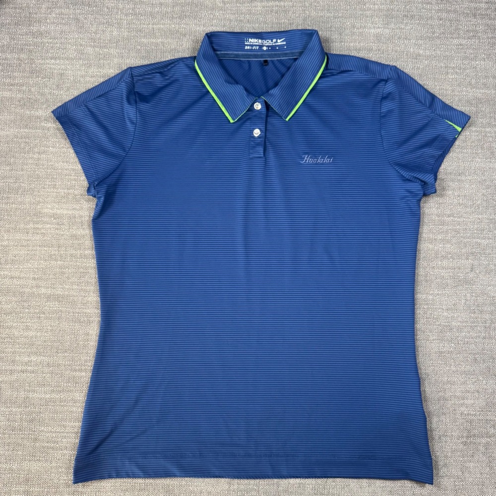 Nike Golf Dri-FIT Polo Womens Medium Four Seasons Hualalai Kona Hawaii Striped
